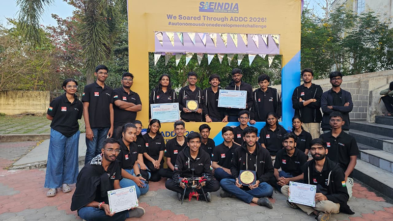 Team AeroKLE securing an All India Rank of 2nd in SAE ISS ADDC