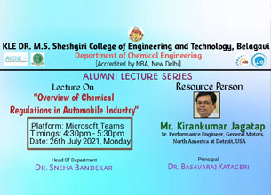 Alumni Lecture on: “Overview of Chemical Regulations in Automobile Industry”